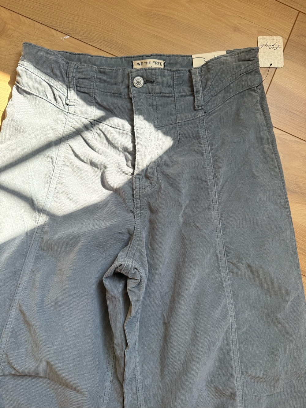 We The Free Libre Cord Wide Leg Cord Mockingbird Light Grey. - Picture 9 of 13